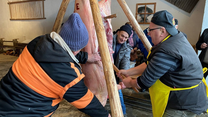 Matanza de cerdo en el Museo de Svidník