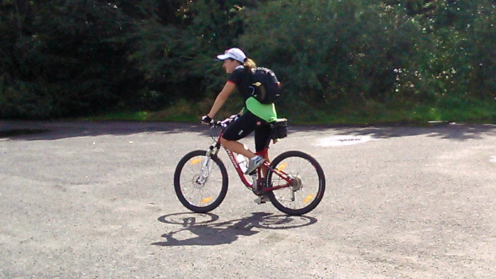 Biking to the upside-down pyramid