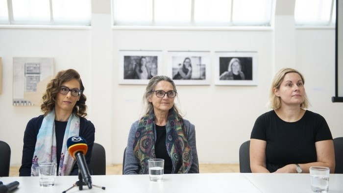 Three women decorated with 2021 White Crow Award