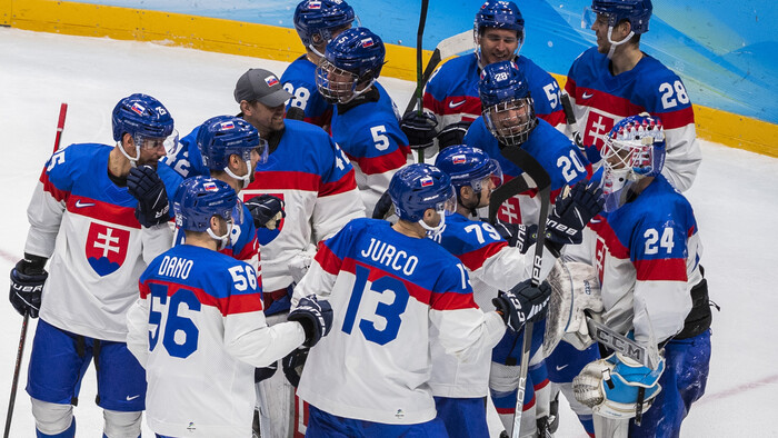 Hokejisti Slovenska sa tešia z postupu do semifinále ZOH Peking 2022