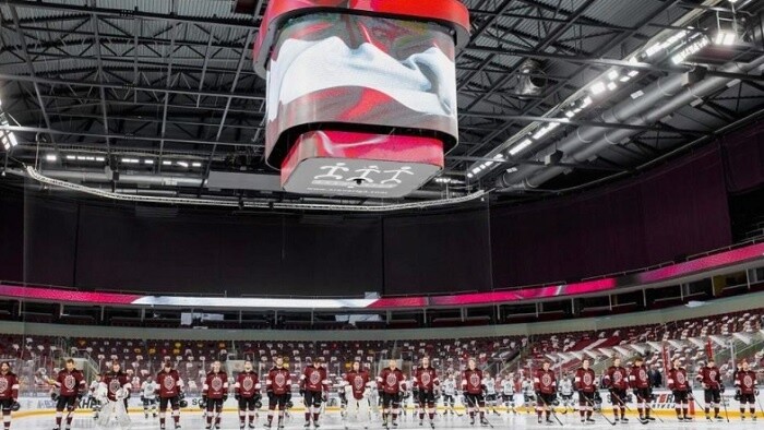 Ľadová plocha na štadióna Arena Riga