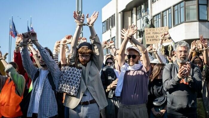 Demonstration against changes in Slovak Arts Council 