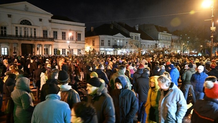 Manifestation à Košice contre les actions du gouvernement